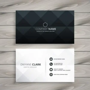 Cartão de visita com design moderno e minimalista.